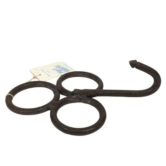 Pier 1 Wrought Iron Wall Hook Brown Clover Rustic Southwestern Western Farmhouse - Picture 2 of 3